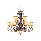 Livex Lighting 8559-63 Verona 13-Lights 727W Hand Applied Verona Bronze with Aged Gold Leaf Accents Chandelier
