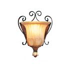 Livex Lighting Villa 8560-63 60W 1-Light Hand Applied Verona Bronze with Aged Gold Leaf Accents Wall Sconce