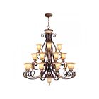 Livex Lighting 8569-63 Verona 23-Lights 887W Hand Applied Verona Bronze with Aged Gold Leaf Accents Chandelier