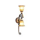 Livex Lighting Villa 8572-63 200W 2-Lights Hand Applied Verona Bronze with Aged Gold Leaf Accents Wall Sconce