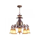 Livex Lighting 8575-63 Verona 6-Lights 307W Hand Applied Verona Bronze with Aged Gold Leaf Accents Chandelier