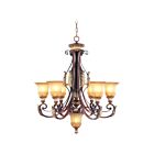 Livex Lighting 8576-63 Verona 7-Lights 367W Hand Applied Verona Bronze with Aged Gold Leaf Accents Chandelier