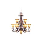 Livex Lighting 8579-63 Verona 10-Lights 547W Hand Applied Verona Bronze with Aged Gold Leaf Accents Chandelier