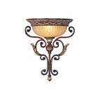 Livex Lighting Villa 8580-63 100W 1-Light Hand Applied Verona Bronze with Aged Gold Leaf Accents Wall Sconce