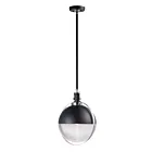 Maxim Lighting 10080CLBKSN Axiom 1-Light 9W Black/Satin Nickel Pendant
