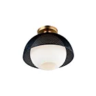 Maxim Lighting 10083WTBKSBR Perf 1-Light 60W Black/Satin Brass Flush Mount