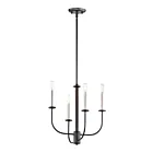 Maxim Lighting 10324BKSN Wesley 4-Lights 240W Black/Satin Nickel Incandescent Chandelier