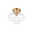 Maxim Lighting 11120CLSBR Harbor 1-Light 60W Satin Brass Flush Mount