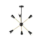 Maxim Lighting 11266BKSBR Lovell 6-Lights 360W Black/Satin Brass Pendant