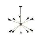 Maxim Lighting 11268BKSBR Lovell 10-Lights 600W Black/Satin Brass Pendant