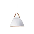 Maxim Lighting 11356TNWT Nordic 1-Light 60W Tan Leather/White Pendant