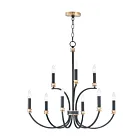 Maxim Lighting 11377BKAB Charlton 9-Lights 540W Black/Antique Brass Incandescent Chandelier