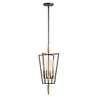 Maxim Lighting 11654BKSBR Wings 4-Lights 240W Black/Satin Brass Pendant