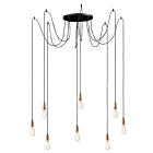Maxim Lighting 12128BKAB Early Electric 8-Lights 480W Black/Antique Brass Pendant