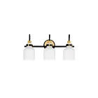 Maxim Lighting Milk 12333WTBKSBR 3-Lights 60W Satin Brass Vanity Light