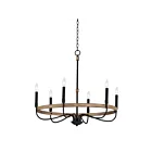 Maxim Lighting 14446DWBK Franklin 6-Lights 360W Driftwood/Black Incandescent Chandelier