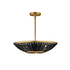 Maxim Lighting 14462BRNAB Rattan 3-Lights 180W Natural Aged Brass Pendant