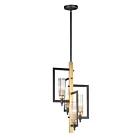 Maxim Lighting 16114CLBKAB Flambeau 4-Lights 240W Black/Antique Brass Pendant