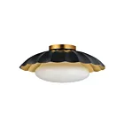 Maxim Lighting 18059BKGL Primrose 1-Light 60W Black/Gold Leaf Flush Mount