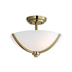 Maxim Lighting 20031SWSBR Deven 3-Lights 60W Satin Brass Semi-Flush Mount