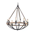Maxim Lighting 20338WOBZ Lodge 8-Lights 480W Weathered Oak/Bronze Incandescent Chandelier