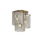 Maxim Lighting 22463WWDGS Fontaine 3-Lights 60W Golden Silver Flush Mount