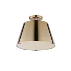 Maxim Lighting 25170DBZHR Carlo 1-Light 24W Dark Bronze/Leather/Heritage Brass Semi-Flush Mount