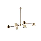 Maxim Lighting 25176DBZHR Carlo 6-Lights 36W Dark Bronze, Leather, Heritage Brass LED Chandelier