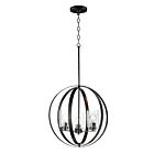 Maxim Lighting 25254CLBK Sentinel 3-Lights 180W Black Pendant