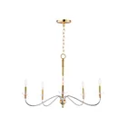 Maxim Lighting 25375CLPCSBR Clarion 5-Lights 200W Polished Chrome/Satin Brass Incandescent Chandelier