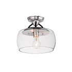 Maxim Lighting 26129CLBKSN Goblet 1-Light 60W Black/Satin Nickel Semi-Flush Mount
