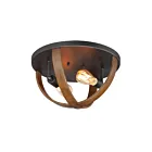 Maxim Lighting 27570APBK Compass 2-Lights 60W Antique Pecan/Black Flush Mount