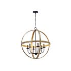 Maxim Lighting 27576BWBK Compass 6-Lights 360W Barn Wood/Black Pendant