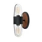 Maxim Lighting Lido 30012CDAPBK Antique Pecan/Black 120W Outdoor Wall Mount