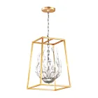 Maxim Lighting 32404BCPNGL Bouquet 4-Lights 160W Polished Nickel/Gold Leaf Pendant