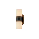 Maxim Lighting Ruffles 32651SWBKAB Black/Antique Brass 80W Outdoor Wall Mount