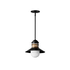 Maxim Lighting 35121SWBKAB Admiralty 1-Light 60W Black/Antique Brass Pendant