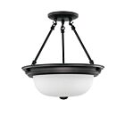 Nuvo Lighting 60-3149 2-Light Mahogany Bronze Ceiling Flush Mount Light