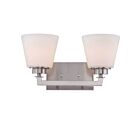 Nuvo Lighting Mobili 60-5452 2-Light Brushed Nickel Vanity Light