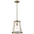Nuvo Lighting Bruge 60-6697 1-Light 100W Burnished Brass Rod Pendant
