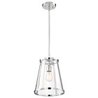 Nuvo Lighting Bruge 60-6698 1-Light 100W Polished Nickel Rod Pendant