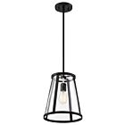 Nuvo Lighting Bruge 60-6699 1-Light 100W Matte Black Rod Pendant
