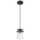 Nuvo Lighting Antebellum 60-6731 1-Light 60W Mahogany Bronze Rod Mini Pendant