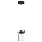 Nuvo Lighting Antebellum 60-6732 1-Light 60W Matte Black Rod Mini Pendant