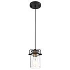 Nuvo Lighting Antebellum 60-6733 1-Light 60W BlacK Rod Mini Pendant