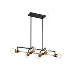 Nuvo Lighting Intention 60-6977 6-Lights 360W Warm Brass And Black Rod Island Pendant