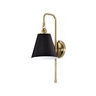Nuvo Lighting Dover 60-7445 1 Light Black With Vintage Brass 60W Wall Sconce