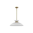 Nuvo Lighting Perkins 60-7464 1 Light Matte White With Burnished Brass 100W Medium Pendant