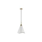 Nuvo Lighting Tango 60-7474 1 Light Matte White With Burnished Brass 60W Medium Pendant