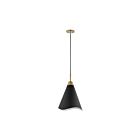 Nuvo Lighting Tango 60-7476 1 Light Matte Black With Burnished Brass 60W Large Pendant